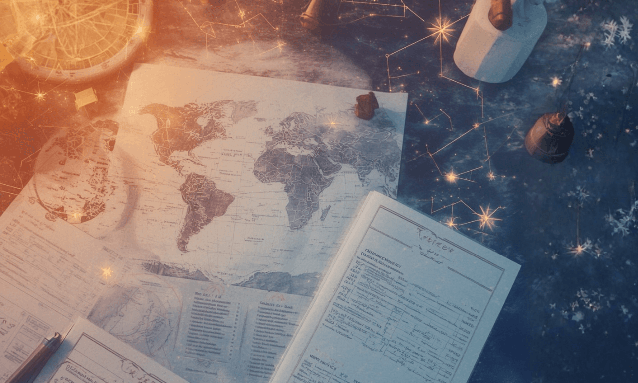 Astrocartography world map showing planetary lines