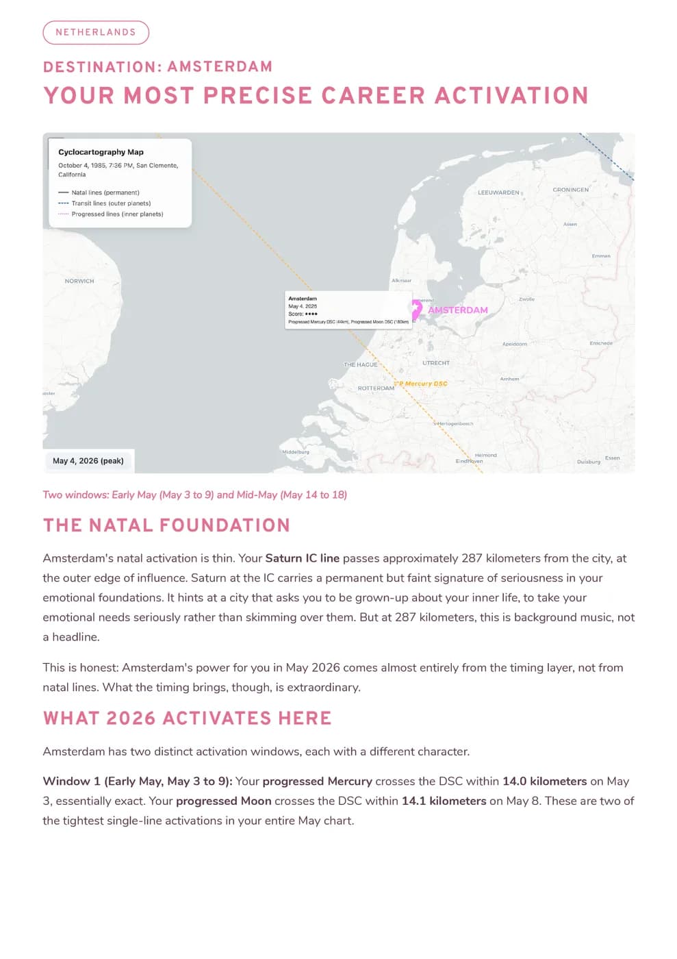 Destination · timing map and activation