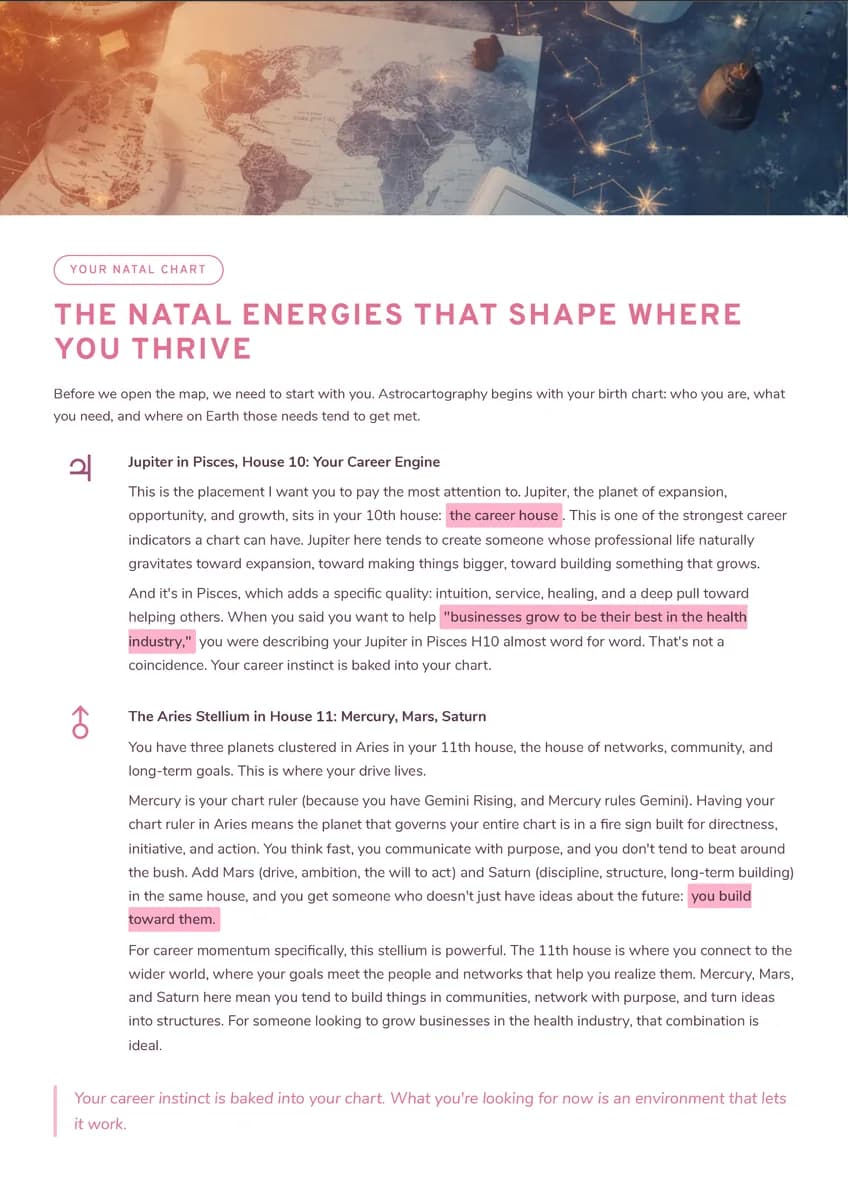 Your natal chart energies
