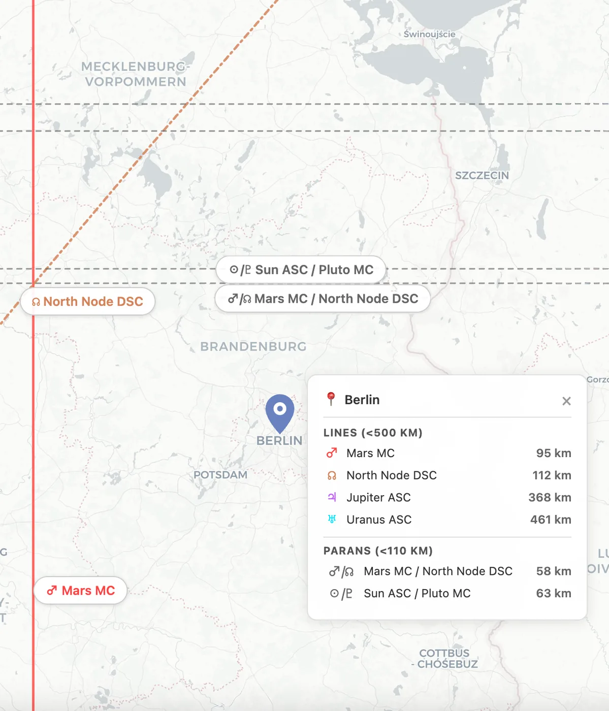 Find your cities astrocartography sample report