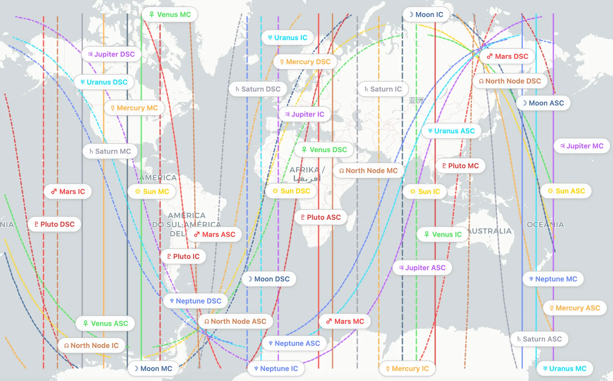 Your full astrocartography world map